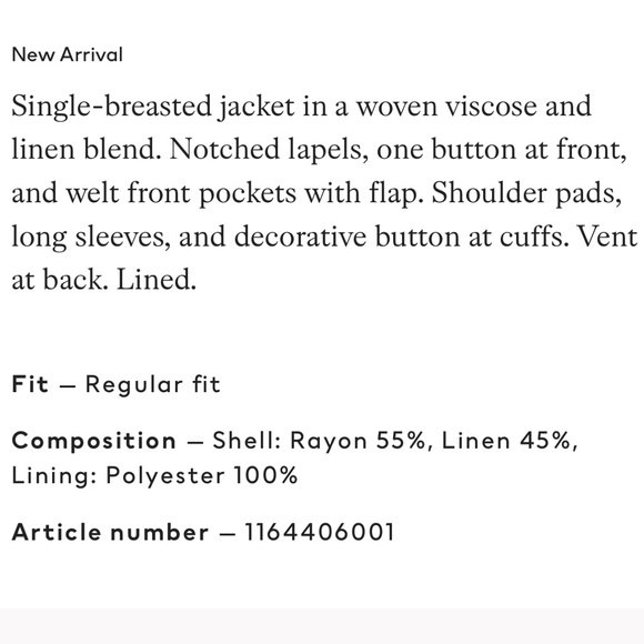 h & m • linen blazer - Picture 5 of 5